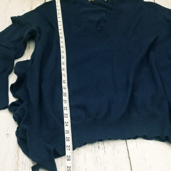 Anthropology Moth Ruffled V-Neck Sweater - Picture 8 of 12